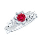 Nature Inspired Engagement Ring with Lab Ruby and Diamonds