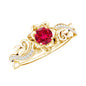 Nature Inspired Engagement Ring with Lab Ruby and Diamonds