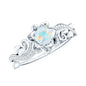 Genuine Ethiopian Opal Flower Engagement Ring With Real Diamond
