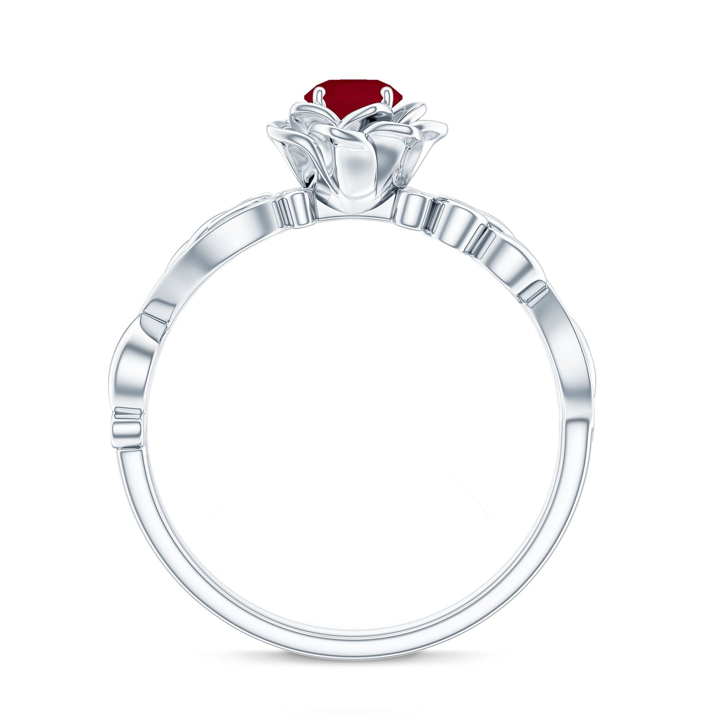 Nature Inspired 0.6 Carat Ruby Diamond Engagement Ring for Women