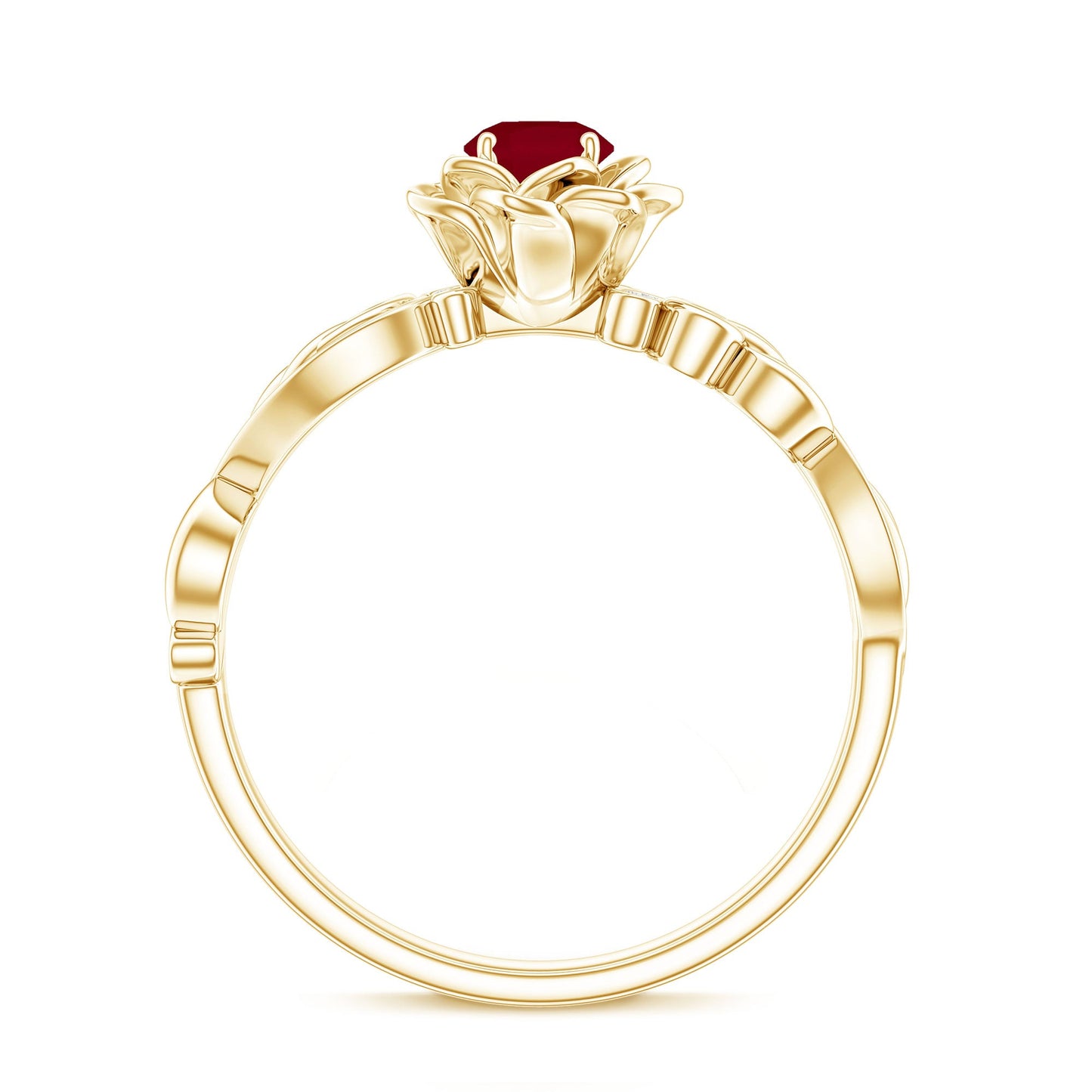 Nature Inspired 0.6 Carat Ruby Diamond Engagement Ring for Women