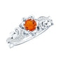 Nature Inspired Fire Opal and Diamond Engagement Ring with Certificate