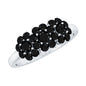 Certified Black Onyx Flower Engagement Ring