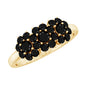Certified Black Onyx Flower Engagement Ring