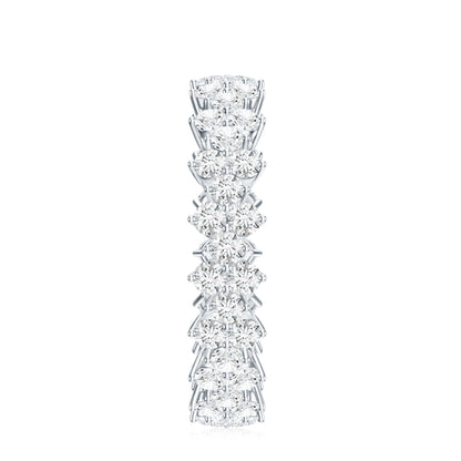 Cluster Wedding Band for Women with Moissanite