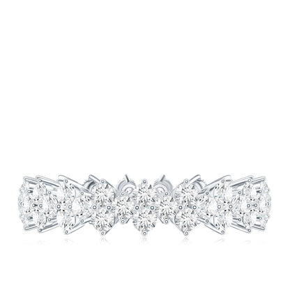 Cluster Wedding Band for Women with Moissanite