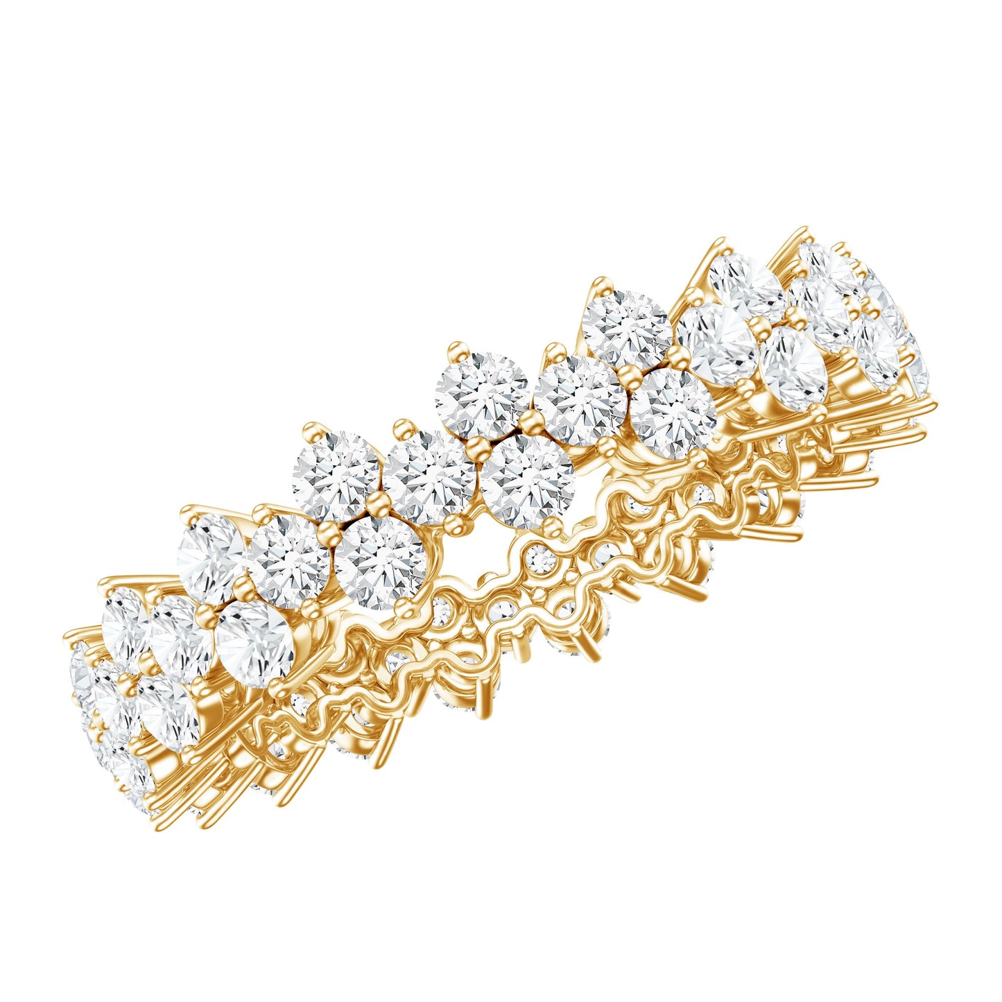 Cluster Wedding Band for Women with Moissanite