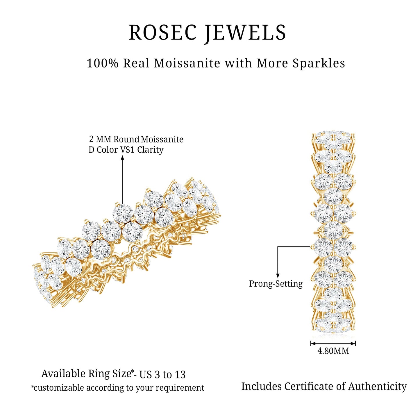 Cluster Wedding Band for Women with Moissanite