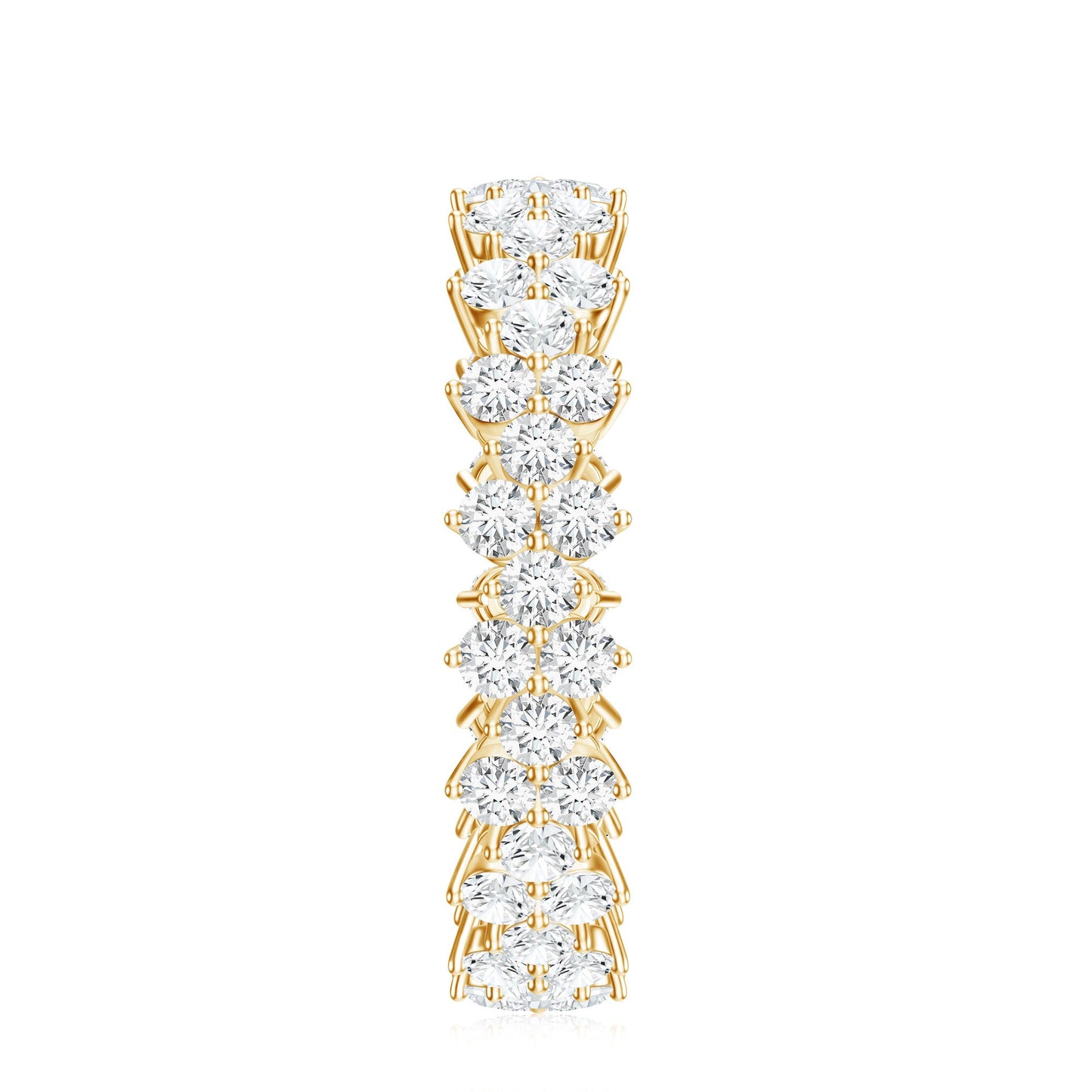 Cluster Wedding Band for Women with Moissanite