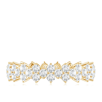 Cluster Wedding Band for Women with Moissanite