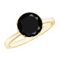 Lotus Basket Set Solitaire Black Onyx Engagement Ring for Women