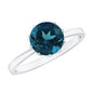 Lotus Basket Set Solitaire London Blue Topaz Engagement Ring