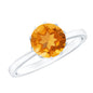 Real Solitaire Citrine Engagement Ring in Lotus Basket Setting