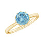 0.8 Carat Round Cut Aquamarine Solitaire Engagement Ring