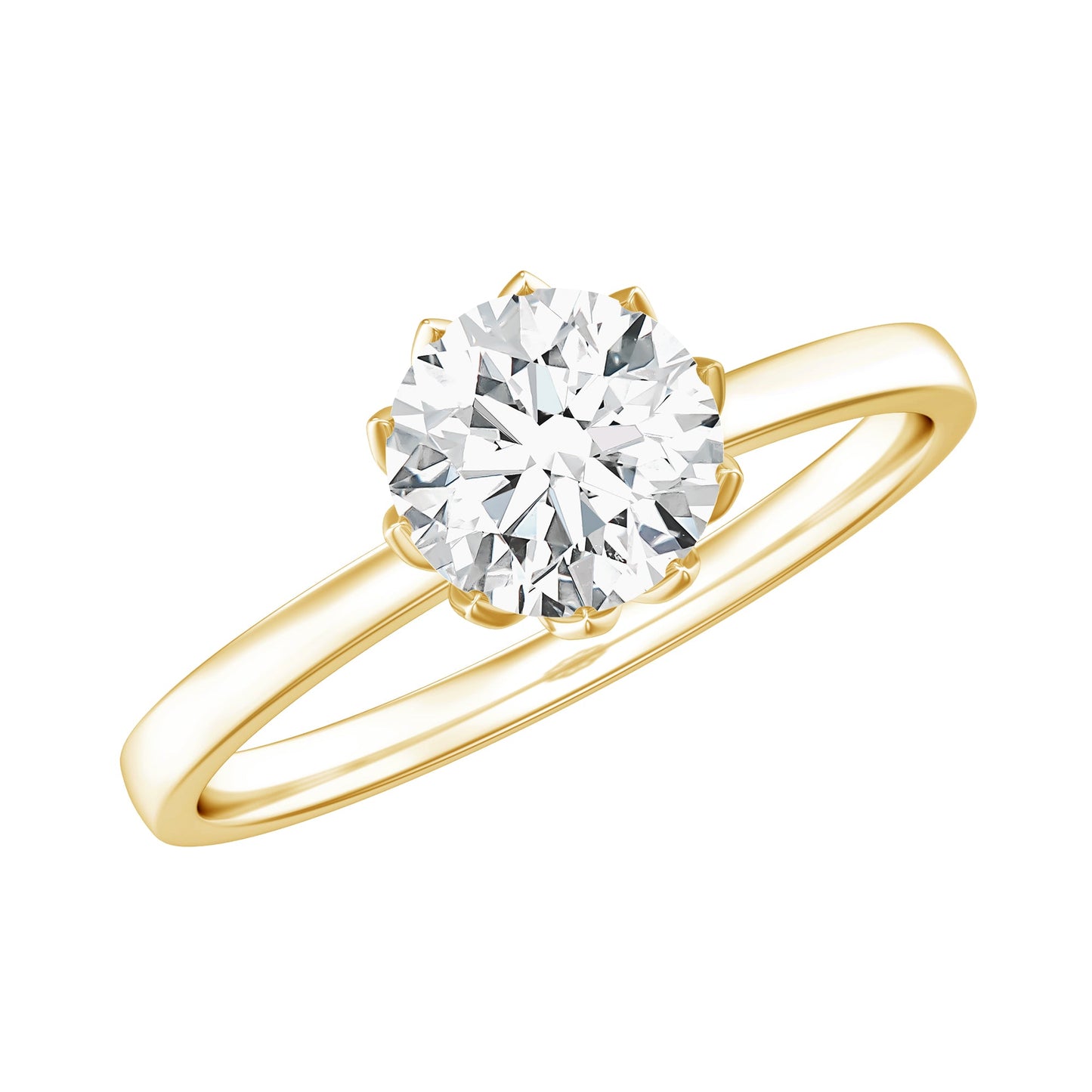 0.9 Carat Moissanite Solitaire Ring in Lotus Basket Setting