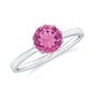 1.2 Carat Natural Pink Tourmaline Solitaire Ring in Lotus Basket Setting