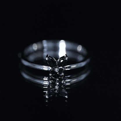 Genuine Black Onyx Butterfly Promise Ring