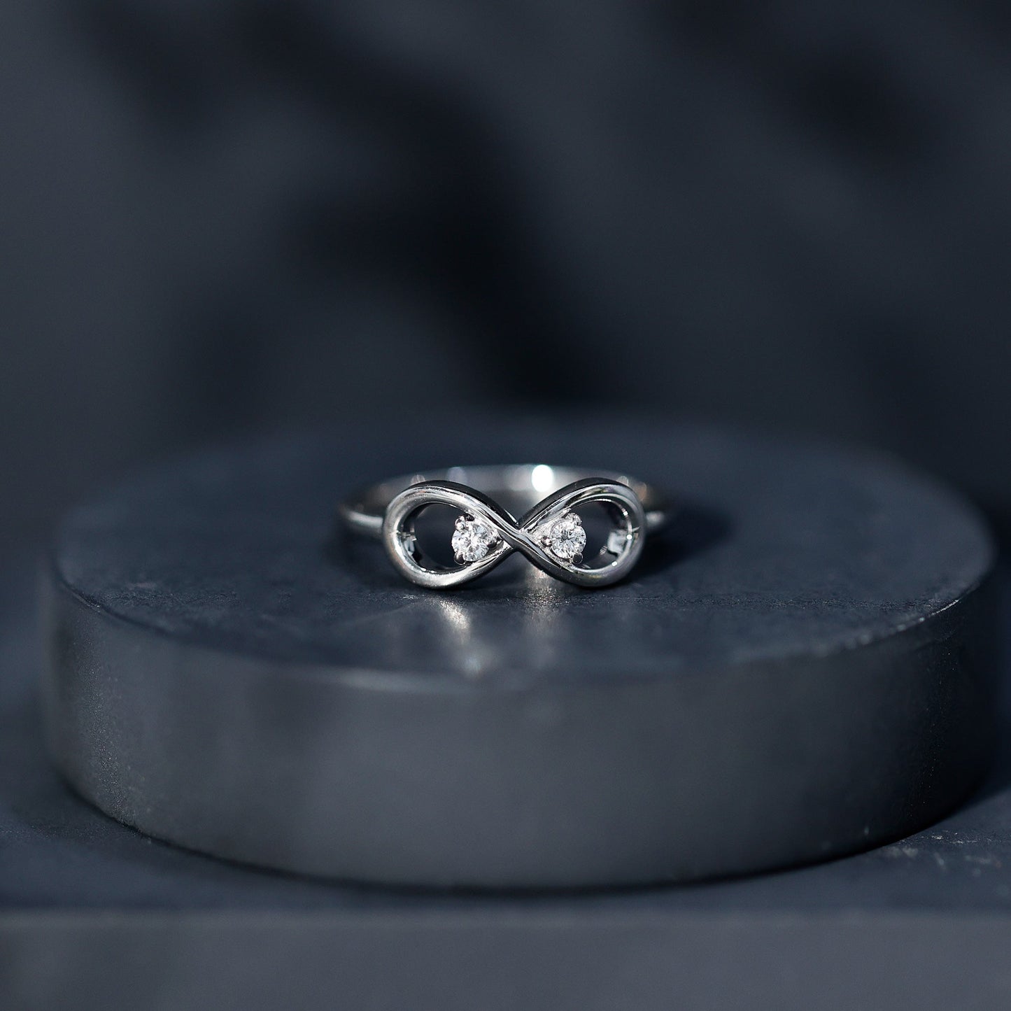 Minimalist Moissanite Infinity Promise Ring