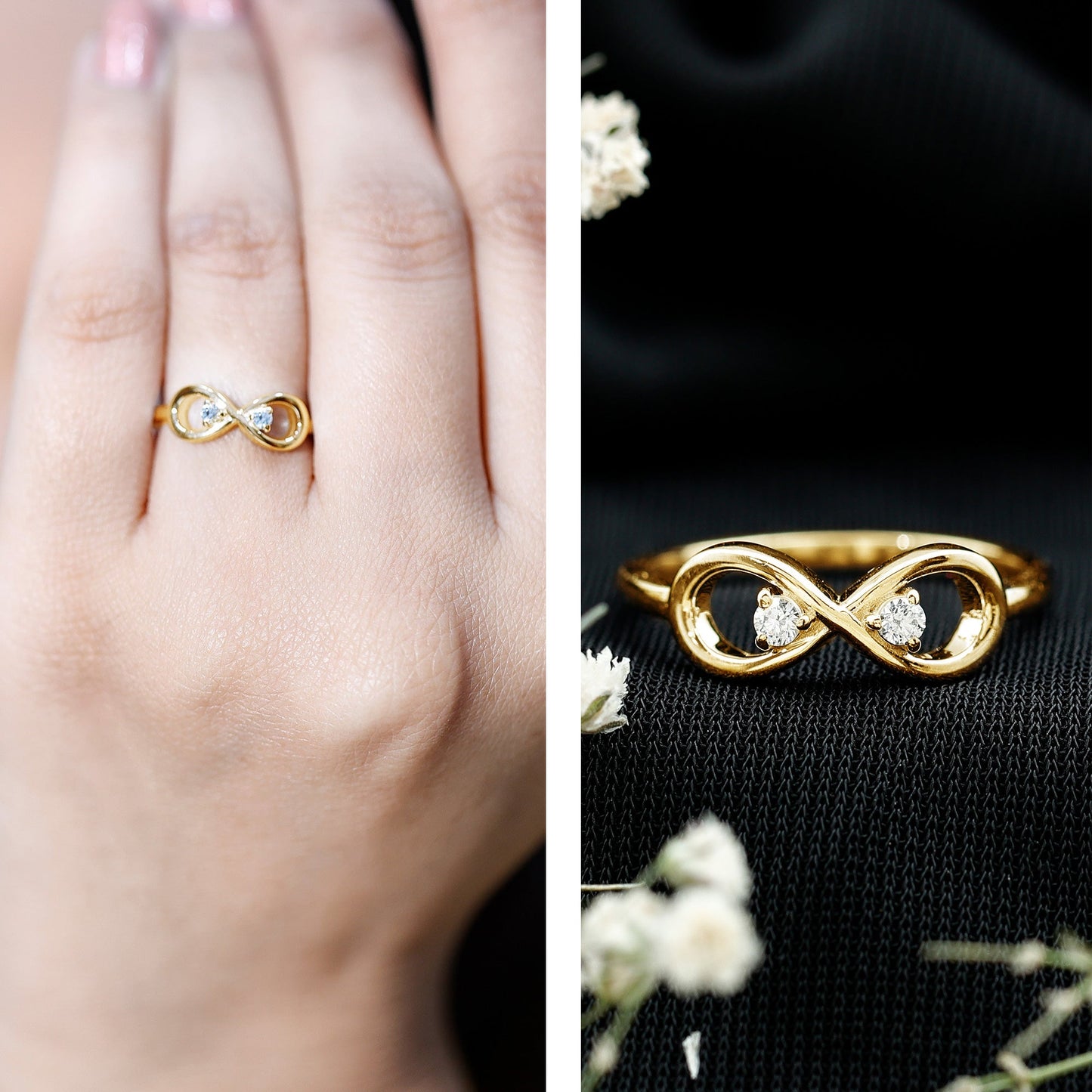 Minimalist Moissanite Infinity Promise Ring