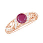 Vintage Style 0.6 Carat Ruby Engagement Ring with Diamond