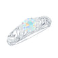 Natural Ethiopian Opal Diamond Vintage Looking Engagement Ring with Certificate