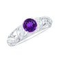 Vintage Inspired 1.2 Carat Amethyst Engagement Ring with Diamond