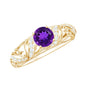 Vintage Inspired 1.2 Carat Amethyst Engagement Ring with Diamond