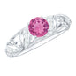 0.4 Carat Vintage Style Pink Tourmaline Engagement Ring with Diamond