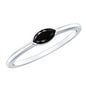 Marquise Shaped Black Onyx Solitaire Promise Ring for Her