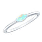Natural Marquise Ethiopian Rainbow Opal Promise Ring in East West Style