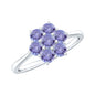 Natural Tanzanite Flower Cluster Engagement Ring