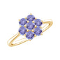 Natural Tanzanite Flower Cluster Engagement Ring