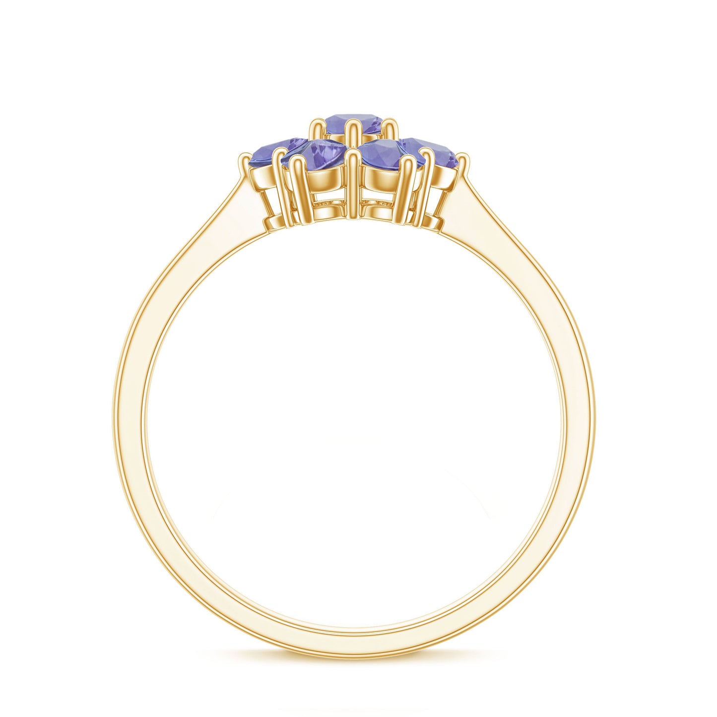 Natural Tanzanite Flower Cluster Engagement Ring