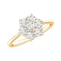 Round Shape Moissanite Cluster Flower Engagement Ring