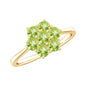Natural Peridot Flower Cluster Engagement Ring
