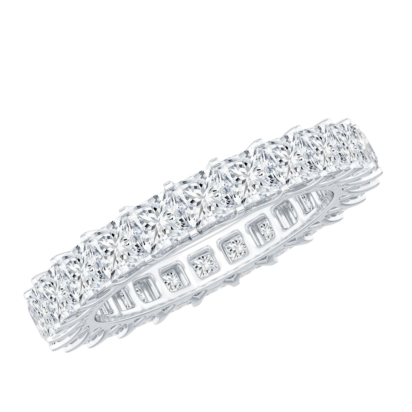 Princess Cut Moissanite Full Eternity Band Ring