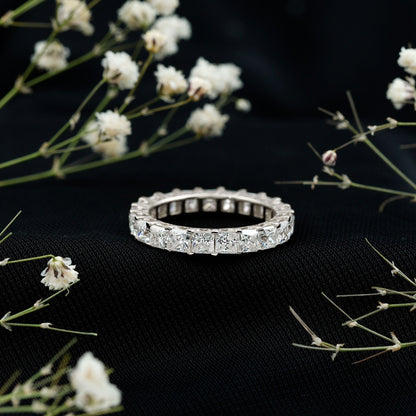 Princess Cut Moissanite Full Eternity Band Ring