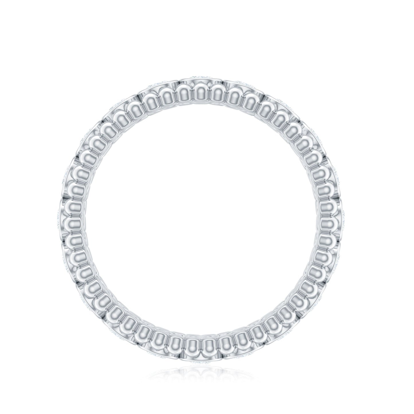 Bezel Set Moissanite Full Eternity Wedding Band with Beaded Detail