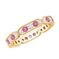 Real Pink Tourmaline and Diamond Eternity Band Ring