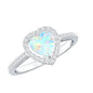 Natural Ethiopian Opal Heart Shaped Engagement Ring with Diamond Halo