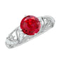 Vintage Looking Lab Ruby and Diamond Engagement Ring