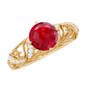 Vintage Looking Lab Ruby and Diamond Engagement Ring