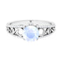 0.8 Carat Designer Moonstone Solitaire Engagement Ring with Diamond