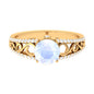 0.8 Carat Designer Moonstone Solitaire Engagement Ring with Diamond
