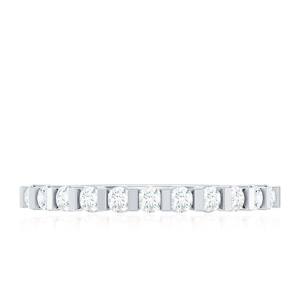 Minimalist Moissanite Half Eternity Stackable Ring