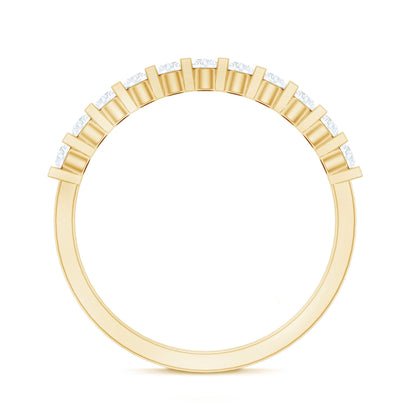 Minimalist Moissanite Half Eternity Stackable Ring