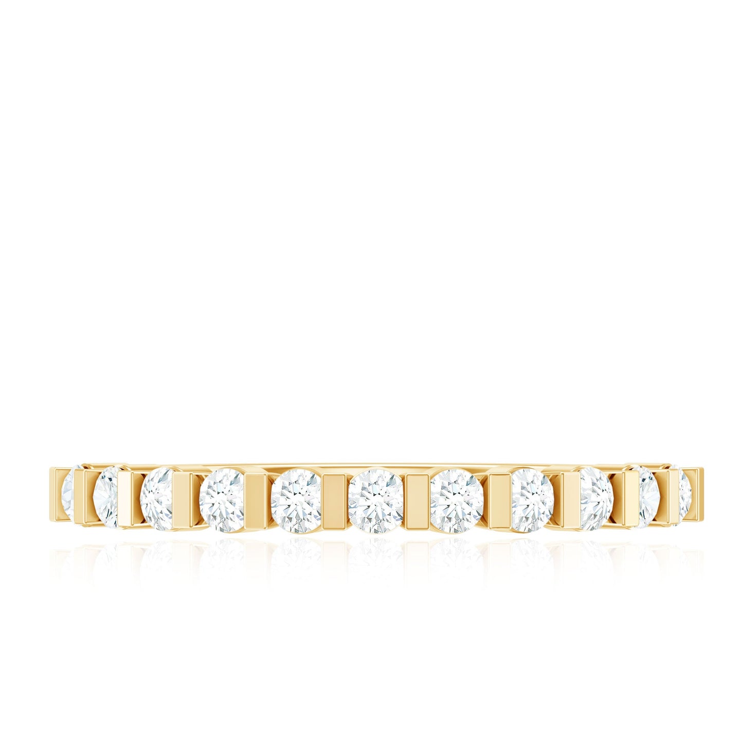 Minimalist Moissanite Half Eternity Stackable Ring