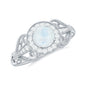 Vintage Inspired Moonstone and Diamond Engagement Ring