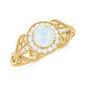 Vintage Inspired Moonstone and Diamond Engagement Ring