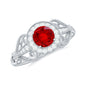 Lab Created Ruby and Diamond Vintage Engagement Ring